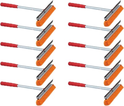 Novaliv 10x Raamwisser auto 21 cm met metaal-kunststof steel 31 cm met wisserlip en rubberen spons autowisser auto ruitenreiniger