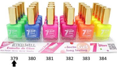 Leticia Well - Nagellak - Fris / Fluor / Neon Groen - 1 flesje met 13 ml inhoud - Nummer 379