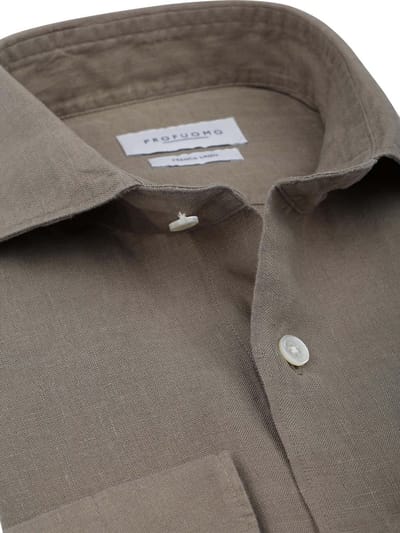 Profuomo Overhemd Linnen Groen - Maat 42 - Heren - Overhemden Casual