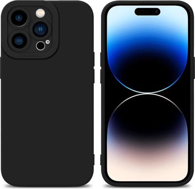 Cadorabo Hoesje geschikt voor Apple iPhone 14 PRO in FLUID ZWART - Beschermhoes gemaakt van flexibel TPU silicone Cover Fluid Case