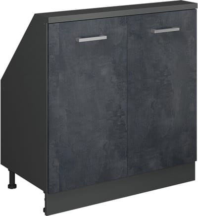 Vicco Rion Kast voor schuine wand – met 2 deuren Zwart beton/antraciet