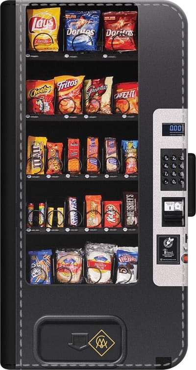 Casimoda® bookcase - Geschikt voor iPhone 12 Mini - Hoesje met pasjeshouder - Snoepautomaat - Multi - Kunstleer