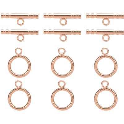Ronde Schakelsluitingen van Roestvrij Staal T-Bar Sluitingen voor Ketting Sieraden Maken Roségoud beige