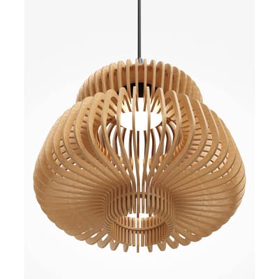 Maytoni LED hanglamp Namiki, Ø 35 cm, hout, CCT, 14 W