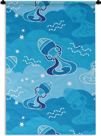 Wandkleed - Wanddoek - Aquarius - Design - Zodiac - 60x90 cm - Wandtapijt