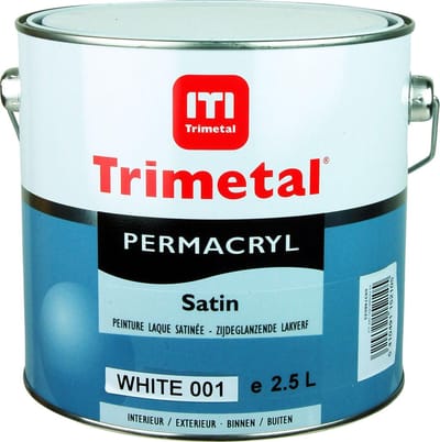 Trimetal Permacryl Satin - 2,5 l - 10 m²/l - Wit - Lak - Afwerkingslaag