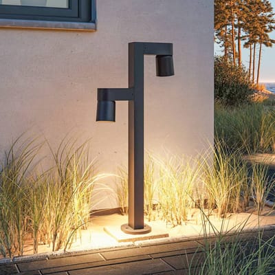 LED-bolderlamp Kimu IP44 cilindrisch 822 mm 3000K 2x8W 2x500lm 230V 70° Antraciet Aluminium