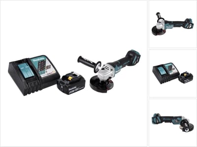 Makita DGA 517 RG1 accu haakse slijper 18 V 125 mm borstelloos + 1x oplaadbare accu 6.0 Ah + lader