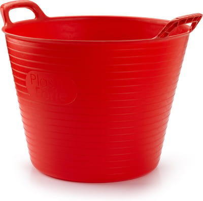 Plasticforte Flexibele emmer/kuip - rood - 42 liter - ECO kunststof - rond - 38 x 45 cm
