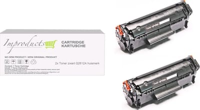 Improducts® Toner - Alternatief Hp 12A (Q2612A) toner XL inhoud 2x toner zwart