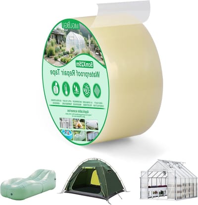 Repair Tape voor Kassen - 25 m x 5 cm - Transparant, Waterdicht en Onzichtbaar voor Tent, Luifel en Luchtbedden