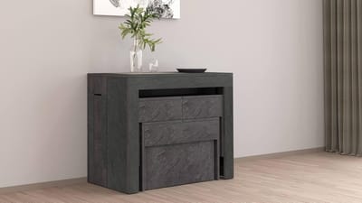 Eetkamerbank set – HomeByNicole Torquato Luxe Uittrekbare Eettafelbanken – Set van 2 Moderne Keukenbanken – 290 x 25 x 45 cm – Grijs Leisteen – Ruimtebesparend Ontwerp – Italiaanse Kwaliteit – Comfortabel & Krasbestendig