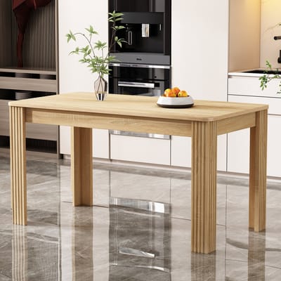 DESMIU Eettafel - Rechthoekige Tafel Met Houtnerf En Stevige Poten - Voor Woonkamer En Eetkamer - Spaanplaat - Eiken - 130 Kg