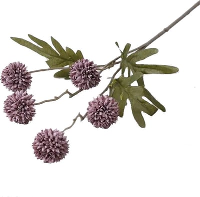 Steelbloem / kunstbloem bolchrysant purper