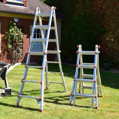 BPS Telescopische Multifunctionele Ladder – 4,10 m – Opsteekladder/Reformladder/Trapladder – Zwaar Aluminium Vouwladder – EN131 Gecertificeerd