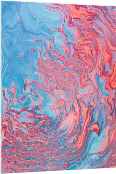 Acrylglas - Mix van Blauwe en Rode Kleuren - 100x150 cm Foto op Acrylglas (Wanddecoratie op Acrylaat)
