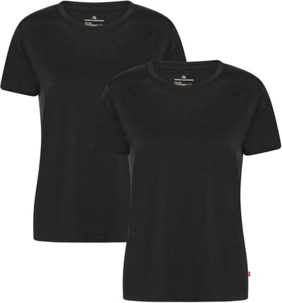 DANISH ENDURANCE 100% Merino Wol Thermo T-shirt - voor Vrouwen - 2 Paar - Zwart - Maat S