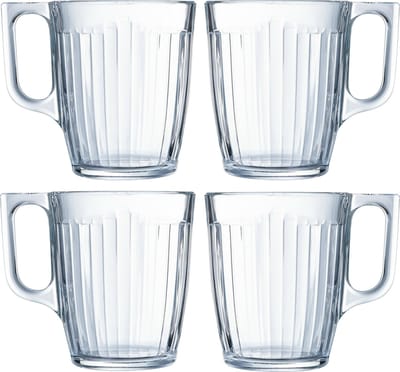 Luminarc Theeglazen Leeds - 24x - transparant bewerkt glas - 8 x 11 cm - 320 ml