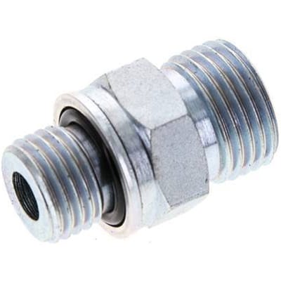 UN 11/16''-16 x M14x1.5 Verzinkt Stalen Borstnippel ORFS 630 Bar - Hydrauliek - FL2S-M-EZE-011U-M14-O