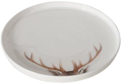 Decoratief dienblad rendier gewei. 26cm Boltze - keramiek