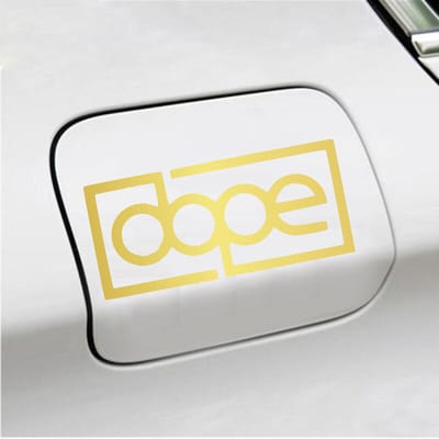 Bumpersticker - Dope - 6,8 X 14,8 - Goud