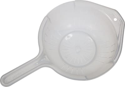 Whitefurze Vergiet/zeef met handvat - kunststof - transparant - 24 x 38 x 11 cm