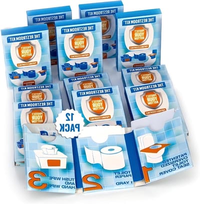 Wegwerp Toiletset - Reis Toilet - Hygiënisch Onderweg - Extra Grote Hoes - 12 Stuks - Blauw