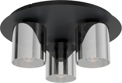 EGLO Gorosiba plafondlamp - E27(excl.) - 45cm - rookglas - Metaal - Zwart