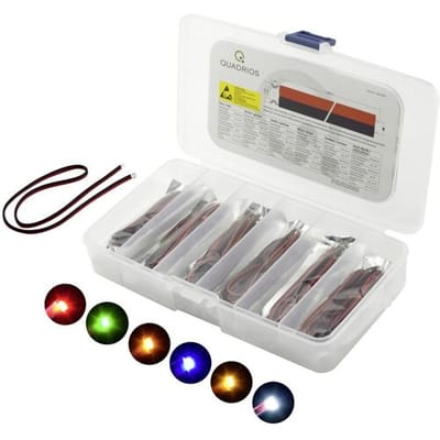Quadrios LED-assortiment Rood, Groen, Geel, Blauw, Wit, Amber 120 ° 20 mA 3.0 V