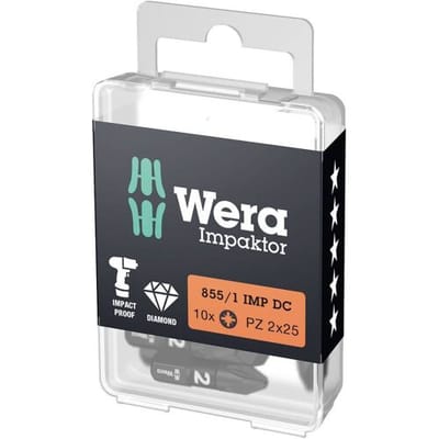 Wera 05057621001 Kruis-bit Aandrijving: 1/4 (6,3 mm) Uitvoering: Kruiskop Pozidriv 2 25 mm