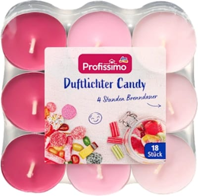 Geurtheelichtjes Candy - 18 stuks | Geurkaarsjes met Zoete Geur - Theelichtjes - Branduur: 4h