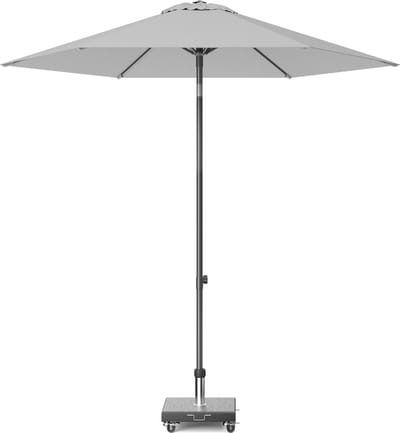 Platinum Sun & Shade - Middenstokparasol - Lisboa - Ø250cm - Lichtgrijs - Kantelbaar - Verstelbare hoogte - Push-up systeem - 96% UV protectie