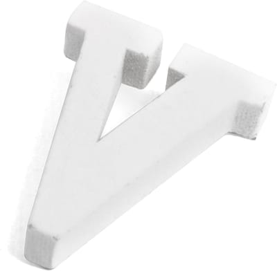 ARTYFETES - Kleine decoratieve witte houten letter V van 5 cm