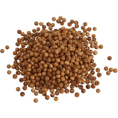 VBS Houten kralen met natuurlijke korrel, Ø 8 mm, 100 g
