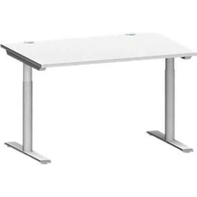 Schäfer Shop Genius MODENA FLEX bureau, T-poot ronde buis, B 1200 x D 800 mm, lichtgrijs