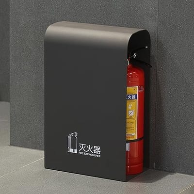 Brandblusserkast - Veiligheidshouder - Veiligheid Vergroten - Roestvrij Staal - 55 cm Hoog - Zwart