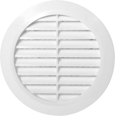 Rond Ventilatie Rooster Ø 60 mm Wit met Insectennet voor Afvoer en Toevoerlucht