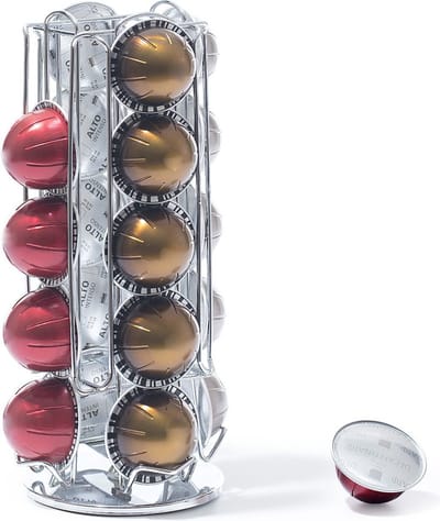 Koffie capsule houder - zilver - dispenser geschikt voor Dolce Gusto cups - roterend - 20 cups