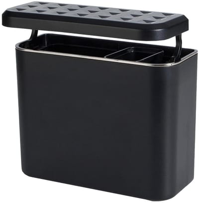 Autoprullenbak - Vuilniscontainer Auto - Auto Netjes Houden - Geurbeheersende Afdichting - 18 x 16 x 9 cm - Zilver