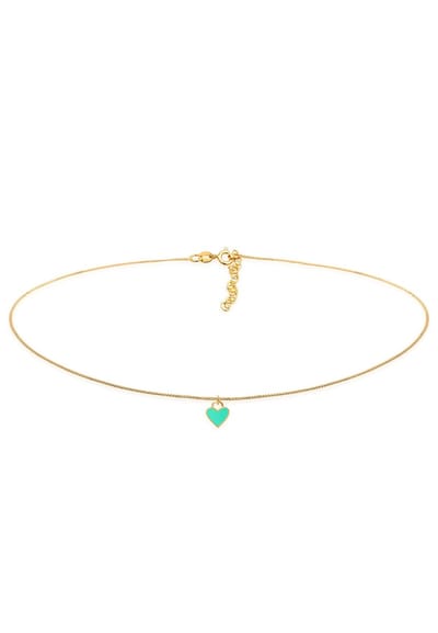 Elli - Halsketting - Dames Choker Hart Hanger Trend Blogger met Email in 925 Sterling Zilver Verguld - Dames