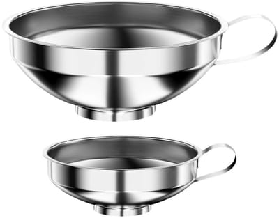 EXCITAT Trechter - Metalen trechter - Vultrechter - Met handvat - Grote opening - Geschikt voor het overbrengen van vloeistoffen, oliën, jam