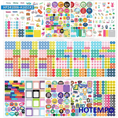 1200 Stuks Planner Stickers Maandelijks Dagelijks To-Do Lijst Schattige Scrapbook Decals Voor Laptop Dagboek Notitieboeken Kantoorbenodigdheden Telefoon Sticker Speelgoed blue