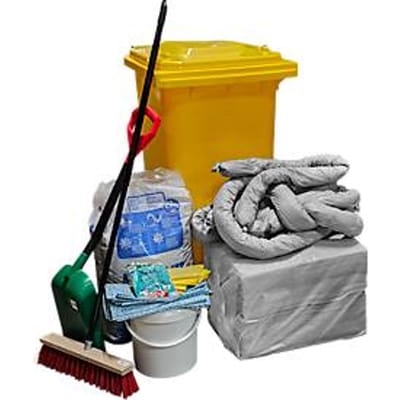 Lekkage set voor noodgevallen in rolcontainer, 167-delig, universeel, absorptiecapaciteit 200 l
