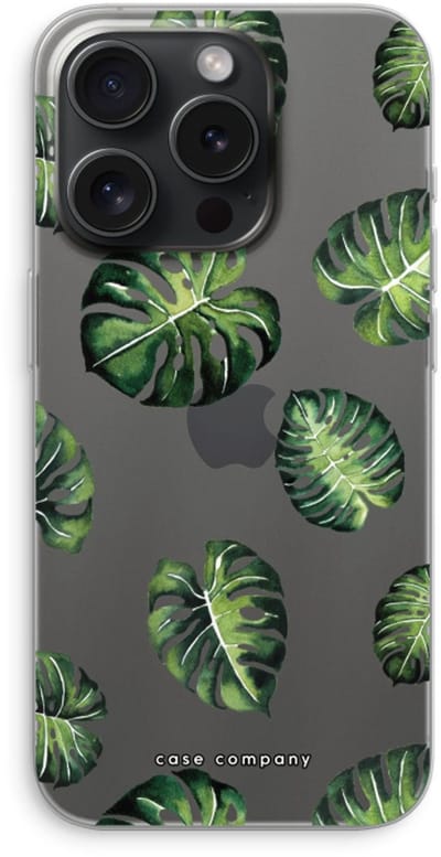 Case Company® - Hoesje geschikt voor iPhone 15 Pro hoesje - Tropische bladeren - Soft Cover Telefoonhoesje - Bescherming aan alle Kanten en Schermrand