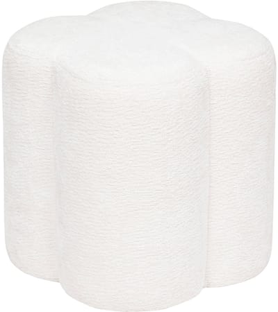 Atmosphera Lavon Poef - Ø35xH38cm - Wit