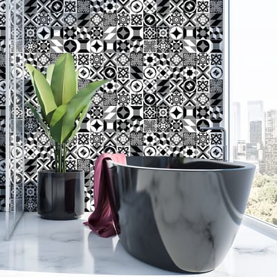 Zelfklevende tegelmuurstickers voor keuken en badkamer - 60 Azulejos Alanis tegelstickers - 60 stickers 20x20cm