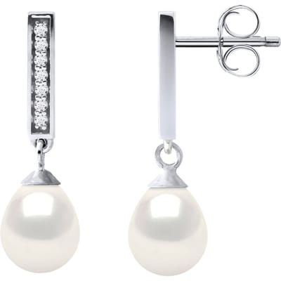 Oorbellen Joailerie Zoetwater Parels White Peren 6-7 mm 925