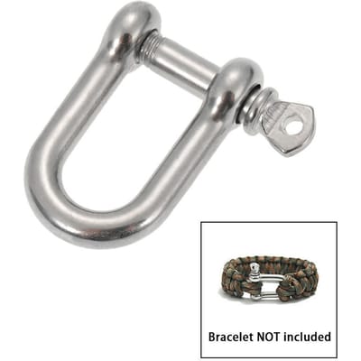 Lixada 10 STUKS U-vorm Anker Sluiting Buitentouw Paracord Armband Gesp Roestvrij Staal gray