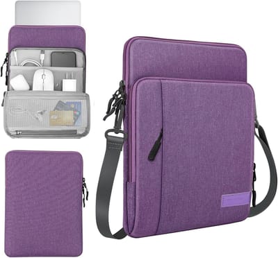Laptop Sleeve voor 13.3 Inch Laptops met Opbergvak - Geschikt voor MacBook Pro, Air, Surface Pro en Tab S8+ - Paars