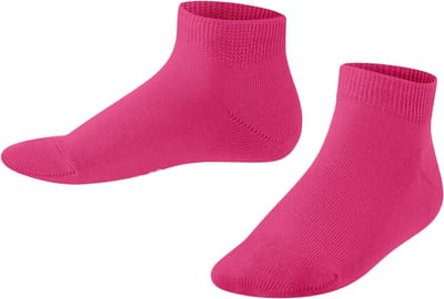 FALKE Family kort eenkleurig katoen sneakersokken enkelsokken kinderen paars - maat 23-26